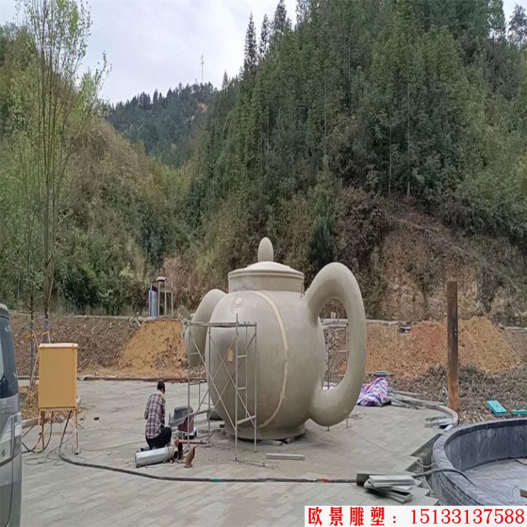 不锈钢悬空天壶 景观壶流水壶 喷泉茶壶3